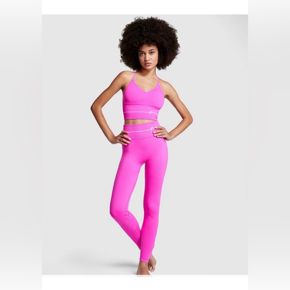 PINK Victoria's Secret Bright Pink Leggings Set